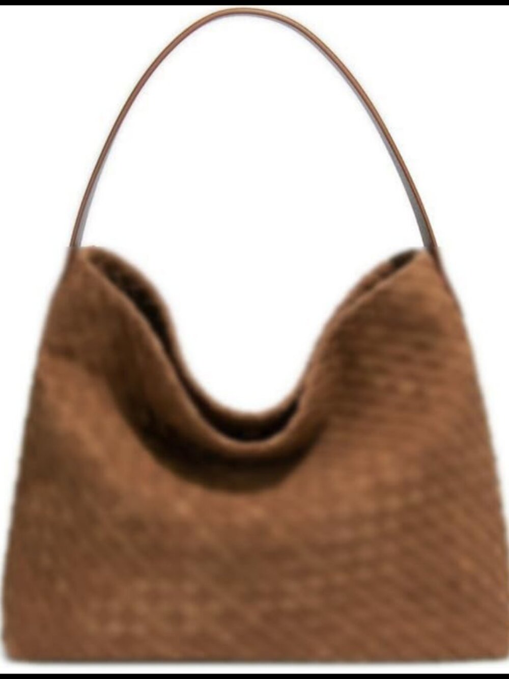 Woven Faux Suede Hobo Shoulder Bag Tote Satchel Work Handbag